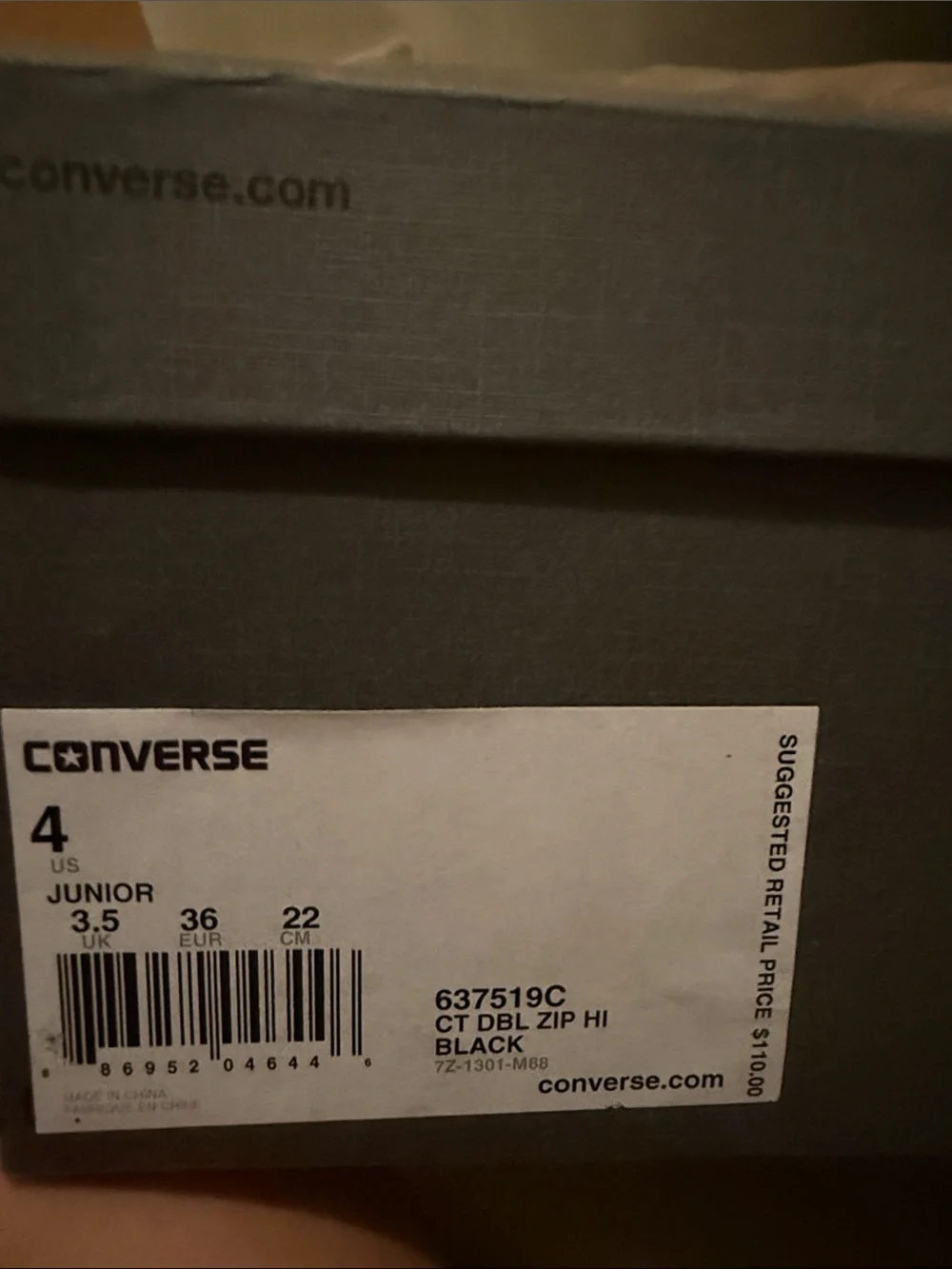 Converse Black High-Top Sneakers with Off-White Toe Caps